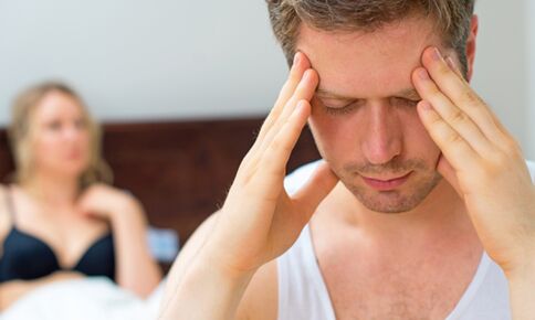 A man is worried about the symptoms of prostatitis