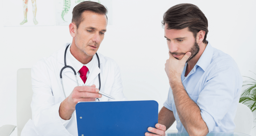 The doctor prescribes drugs for prostatitis